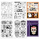 GLOBLELAND 4Pcs Halloween Clear Stamp Ghosts Silicone Clear Stamp Skeletons Scarecrow Pumpkins Rubber Stamps for Scrapbook Journal Card Making 4.3 x 6.3 Inch DIY-GL0004-01C-1