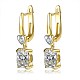 Brass Micro Pave Cubic Zirconia Hoop Earring EJEW-BB36360-1
