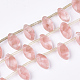 Chapelets de perles en verre de quartz de cerise G-T118-64-1