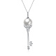 925 Sterling Silver Cubic Zirconia Pendant Necklaces NJEW-BB18738-1
