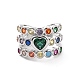 Красочное кольцо-манжета с сердцем из кубического циркония RJEW-C061-03P-2