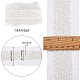 FINGERINSPIRE 2 Yards/1.82m Wide Beaded Lace Trim 62mm White Flat Fabric Applique Trim with Various Shape Small Beads OCOR-WH0067-22-2
