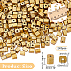 NBEADS About 2000 Pcs Golden Cube Seed Beads SEED-NB0001-84-2