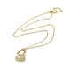 Golden Brass Rhinestone Pendant Necklace with Cable Chains NJEW-P278-A01-2