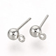 Accessoires de puces d'oreilles en fer de boule X-KK-R071-09P-1