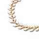 Enamel Ear of Wheat Link Chains Bracelet BJEW-P271-02G-04-2