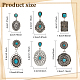 Anattasoul 6 paires 6 style losange & rectangle & ovale synthétique turquoise boucles d'oreilles pendantes EJEW-AN0001-05-2