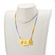 Персонализированные радужные гальванические ожерелья со стеклянными бусинами NJEW-JN03410-03-4