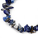 Bracelets extensibles en perles de lapis lazuli naturel unisexe BJEW-S143-07-3