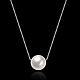 925 libra esterlina collares de abalorios concha de plata de la perla NJEW-BB18741-2