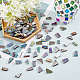 Benecreat 600g pezzi di mosaico di colore misto misto irregolare piastrelle di vetro colorato forme assortite sfuse cabochon per adulti cornici fai da te decorazione di gioielli DIY-BC0005-93-4