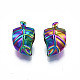 Perlas europeas de aleación de color arco iris chapado en rack PALLOY-S180-351-2