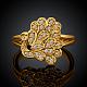Romantic Peacock Real 18K Gold Plated Brass Cubic Zirconia Finger Rings RJEW-BB07683-7G-2