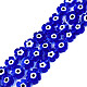 手作りナザールボンジュウランプワークビーズ連売り  花  ブルー  7~9.5x7~9x2.5~3mm  穴：1mm  約54個/連  16.14インチ（41cm） LAMP-N029-018-02-1
