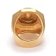 イオンプレーティング（ip）304ステンレスフィンガー指輪  ラインストーン付き  クリスタル  ゴールドカラー  USサイズ8~12  18.1~21.4mm RJEW-R133-014G-2