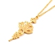 Collier pendentif en alliage de lotus minimaliste pour femme NJEW-I113-03G-3