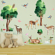 SUPERDANT Woodland Animals Wall Decal Removable Wall Stickers Trees Wall Sticker Home Decor Wall Art Sticker DIY Art PVC Wall Decal Peel and Stick Decals DIY-WH0228-672-3