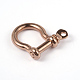 Spray Painted and Rose Gold Plated Alloy Screw D-Ring Anchor Shackle Clasps X-PALLOY-H540-2