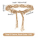 AHADERMAKER 2Pcs 2 Colors Wax Cord Knitted Rhombus Chain Belt with Wood Beaded AJEW-GA0006-24-2