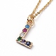 Letter Brass Micro Pave Cubic Zirconia Initial Pendants Necklaces NJEW-JN02585-11-2