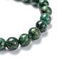Bracelets de perles extensibles en jade africain naturel G-A185-01Q-3