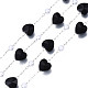 Glass Heart & ABS Plastic Pearl Beaded Chains CHS-N003-06C-3