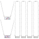 Unicraftale 6 個ガラス ブランク ドーム長方形ペンダント ネックレス  男性女性のためのステンレス鋼ジュエリー  ステンレス鋼色  21.65インチ（55cm） NJEW-UN0001-36-1