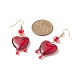 Resin Melting Heart Dangle Earrings EJEW-TA00216-2