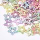 Rainbow ABS Plastic Imitation Pearl Linking Rings OACR-T015-02-07-1