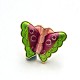 Butterfly Brass Enamel Beads KK-N0081-80A-2