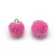 Faux Mink Fur Covered Charms WOVE-S084-36K-1