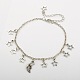Bracelets de cheville étoiles de breloque en alliage de style tibétain AJEW-AN00014-03-1