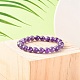 Natural Amethyst Round Beaded Stretch Bracelet BJEW-F293-04A-4