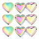 UNICRAFTALE 6pcs Rainbow Color Heart Shape Photo Frame Pendants 304 Stainless Steel Locket Charms Hypoallergenic Pendants for DIY Memorial Necklace Making STAS-UN0032-54-1