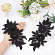 GORGECRAFT 1 Pair 3D Floral Embroidered Lace Applique Flower Bead Patches with Imitation Pearl Neckline Lace Trim for DIY Sewing Crafts Embellishments Wedding Party Dress Decoration Supplies DIY-WH0321-87A-4