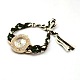 Girl's Golden Alloy Pave Crystal Rhinestone Quartz Watch Bracelets X-WACH-M078-01-1