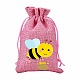 ベネクリート黄麻布のパッキングポーチ  巾着袋  ピンク  14x10cm ABAG-BC0001-09C-9