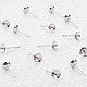 BENECREAT 925 Sterling Silver Stud Earring Findings STER-BC0001-30P-5