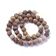 Chapelets de perles en bois pétrifié naturel G-P430-04-C-1