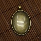 40x30 copertura mm trasparente cabochon ovale in vetro e leghe di bronzo antico vuote impostazioni ciondolo cabochon per ritratto diy fare pendant DIY-X0159-AB-FF-2