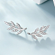 Leaf Sterling Silver Dangle Earrings UF4300-2-2