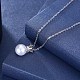 925 Sterling Silver Pearl  Pendant Necklaces NJEW-BB30760-6