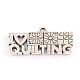 Tibetan Style Phrase I Love Quilting Alloy Charms X-TIBEP-Q054-38AS-RS-1