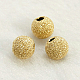 Mit Gelbgold gefüllte strukturierte Perlen X-KK-G155-6mm-2-1