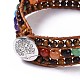 Natural Mixed Gemstone Beaded Cord Bracelets BJEW-K214-B-3