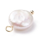 Natural Baroque Pearl Keshi Pearl Pendants PALLOY-JF01494-01-4