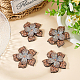 FINGERINSPIRE 4 pcs Flower Crystal Rhinestone Appliques 2.6x2.6x0.4inch Sew on Patches Topaz Rhinestone Appliques for Sewing Shining Exquisite Patches for Jeans PATC-FG0001-04B-5