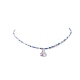 Collana pendente a goccia di vetro con catene di semi di perline per le donne NJEW-JN04260-4