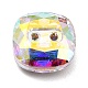 2-Hole Square Glass Rhinestone Buttons BUTT-D001-C-4