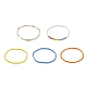 5Pcs 5 Style Glass Seed & Brass Beaded Stretch Bracelets Set for Women BJEW-JB08978-1